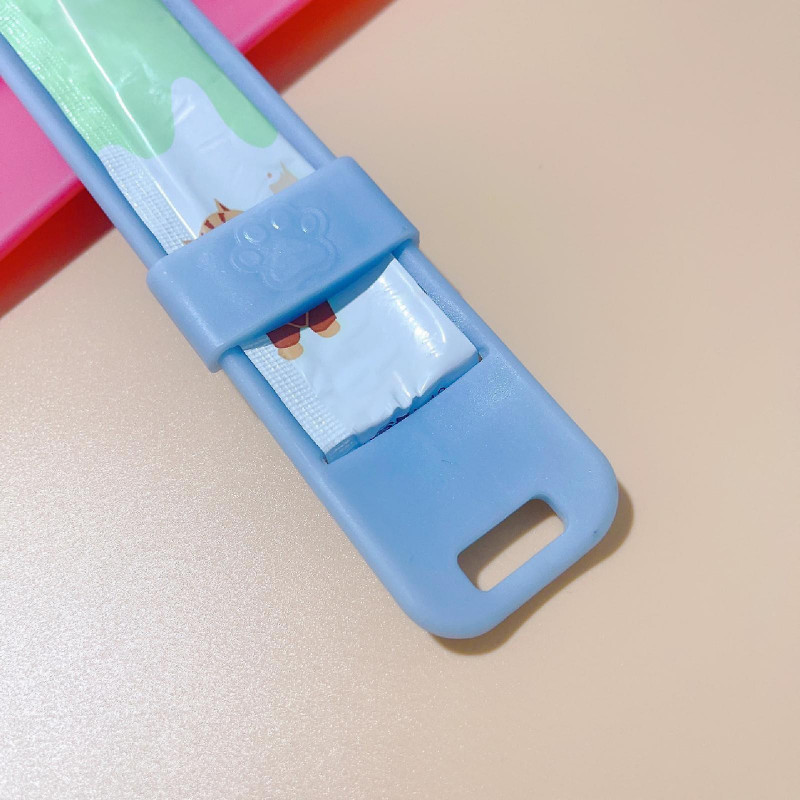 3Pcs Cat Strip Squeeze Spoon Holder Pet Supplies Cute for Puree Snack Blue