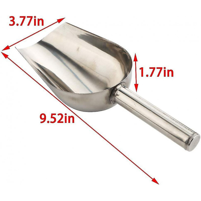 2 Pcs Dog Food Scoop Stainless Steel Feed Scooper For Home Pet Food (1 1/2 Cup, 12-ounce) - -