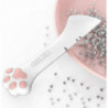 Pet Can Opener Multifuctional Small Pet Food Can Spoon Set/adorable Silicone Food Canned Spoon For Dogs2pcs,white Grey