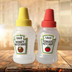 2Pcs Ketchup Bottle Good Sealing Performance Multi-purpose Cute Portable Small Sauce Container for Kitchen 2Pcs Ketchup Bottle Good Sealing Performance Multi-purpose Cute Portable Small Sauce Container for Kitchen