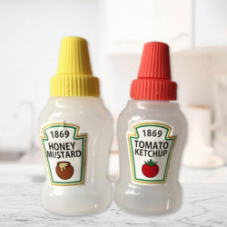 2Pcs Ketchup Bottle Good Sealing Performance Multi-purpose Cute Portable Small Sauce Container for Kitchen 2Pcs Ketchup Bottle Good Sealing Performance Multi-purpose Cute Portable Small Sauce Container for Kitchen