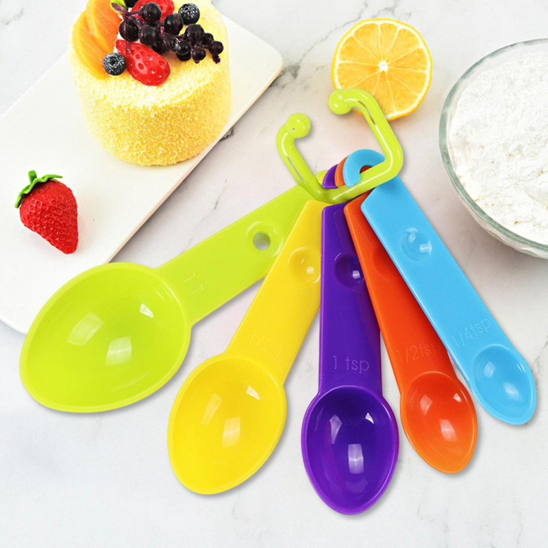 1 Set Measuring Spoon Hanging Hole Design Precise With Clear Scale Easy To Clean Convenient Diy Cake Plastic [...]