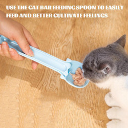 Cat Strip Squeezer Cat Snack Spoon Food Grade Flexible Cat Treated Scoop Feeder For Small Meduim Cat Strip Squeezer Cat Snack Spoon Food Grade Flexible Cat Treated Scoop Feeder For Small Meduim