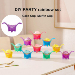 JiKaiX 10Pcs Muffin Cup with Long Handle Food Grade Reusable Colorful Party Cupcake Puff Pudding Jelly Serving [...]