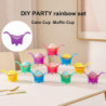 JiKaiX 10Pcs Muffin Cup with Long Handle Food Grade Reusable Colorful Party Cupcake Puff Pudding Jelly Serving [...]