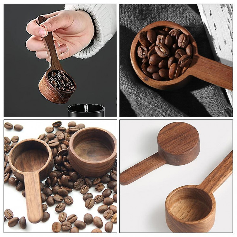 2Pcs Household Coffee Scoops Multi-function Wooden Scoops Convenient Coffee Spoons