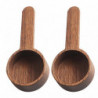 2Pcs Household Coffee Scoops Multi-function Wooden Scoops Convenient Coffee Spoons