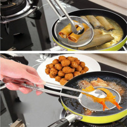 2pc Multi-functional Filter Spoon With Clip Food Kitchen Oil-frying Bbq Filter 2pc Multi-functional Filter Spoon With Clip Food Kitchen Oil-frying Bbq Filter