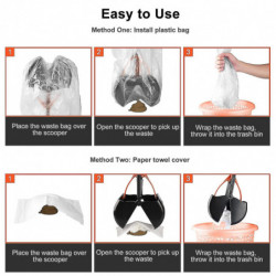 Pet Pooper Scooper For Dogs, Portable Dog Pooper Scooper With Long Handle, Foldable Dog Poop Waste Pick Up Rake