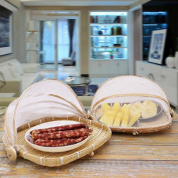 Food Tent Mesh Anti-deform Bamboo Woven Eco-friendly Portable Dishes Cover Kitchen Supplies Food Tent Mesh Anti-deform Bamboo Woven Eco-friendly Portable Dishes Cover Kitchen Supplies