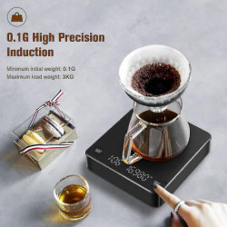 LED Display Electronic Scale for Coffee Rechargeable Reusable Measuring Spices Tea Beans LED Display Electronic Scale for Coffee Rechargeable Reusable Measuring Spices Tea Beans