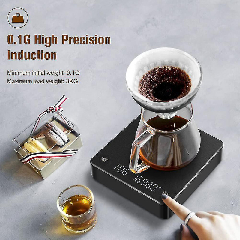 LED Display Electronic Scale for Coffee Rechargeable Reusable Measuring Spices Tea Beans