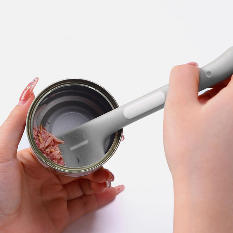 Nourriture pour animaux de compagnie peut cuillère sans danger pratique conception angulaire droite chien chat [...]