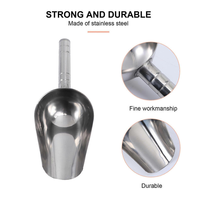 Multifunctional Scoops Stainless Steel Shovel for Pet Food Dry Goods Size M Silver