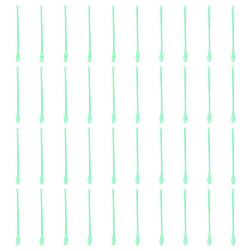 100 PCS Plastic Sampling Spoons Laboratory Scoops Mixing Spatulas (Green)