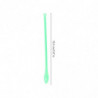 100 PCS Plastic Sampling Spoons Laboratory Scoops Mixing Spatulas (Green)