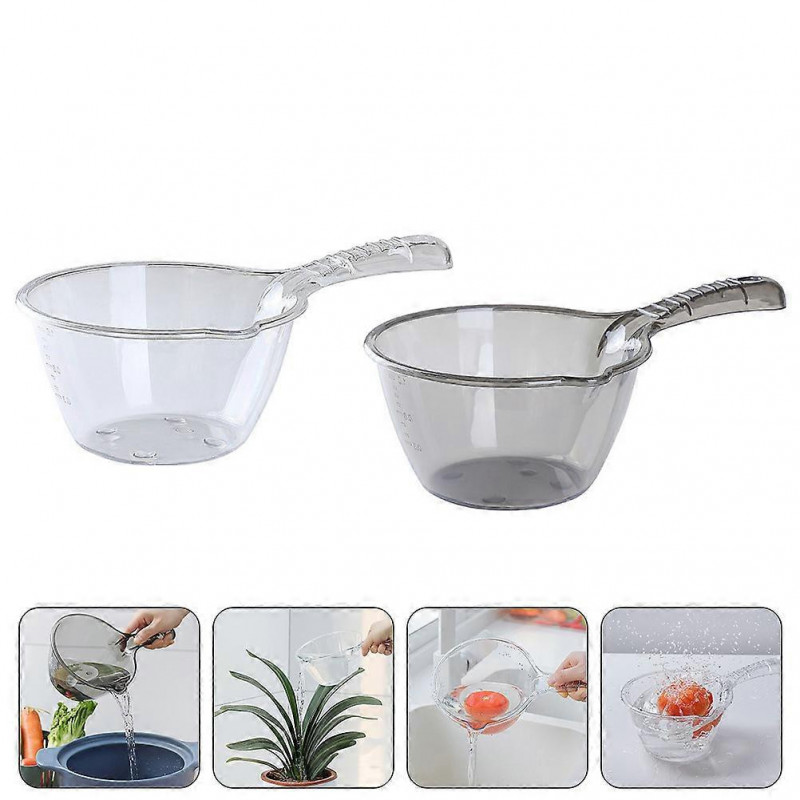 2Pcs Multipurpose Water Scoop Practical Kitchen Plastic Water Scoop for Home