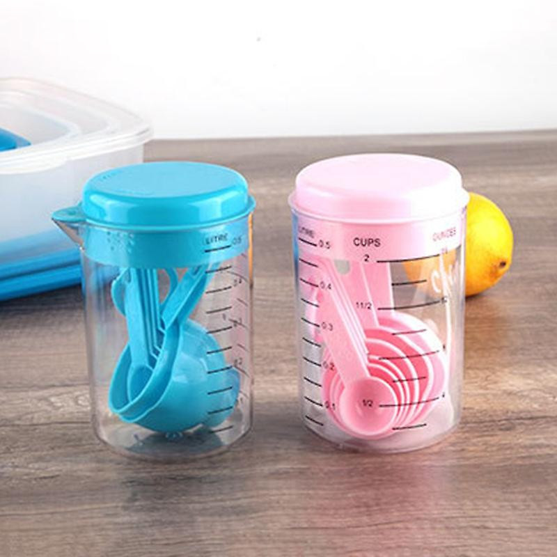 7Pcs/Set Plastic Measuring Cup Spoon Flour Milk Baking Tool Kitchen Supplies