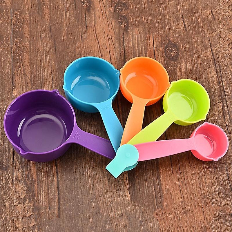 5Pcs Plastic Measuring Cups Spoon Scoop Kitchen Cooking Tool Baking Utensil