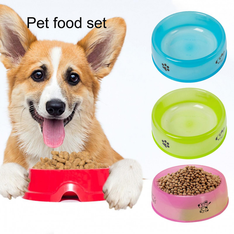 Pet Food Water Feeder Transparent Cartoon Print No Odor Sturdy Construction Smooth Edge Store Water Round Shape [...]
