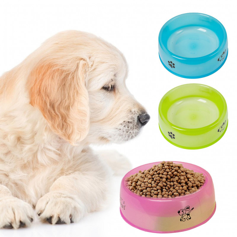 Pet Food Water Feeder Transparent Cartoon Print No Odor Sturdy Construction Smooth Edge Store Water Round Shape [...]
