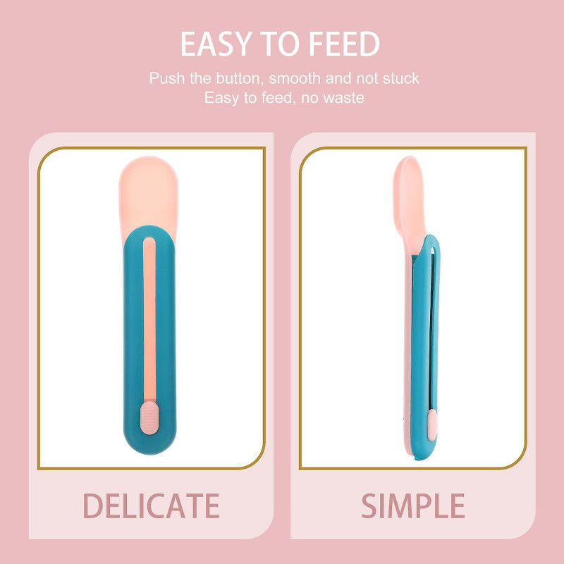 Creative Cat Strip Squeeze Spoon Plastic Cat Food Feeder Cat Treats Scoop Feeder