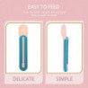 Creative Cat Strip Squeeze Spoon Plastic Cat Food Feeder Cat Treats Scoop Feeder