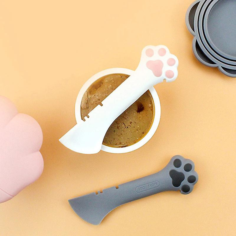 Multifunction Pet Canned Spoon Jar Opener Puppy Feeding Mixing Wet Dry Scoop Cat