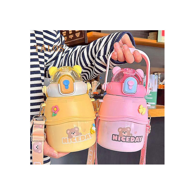 1000ml Insulated Cup with Straw Multi-purpose Food Grade Durable Insulated Drinking Water Cup for School