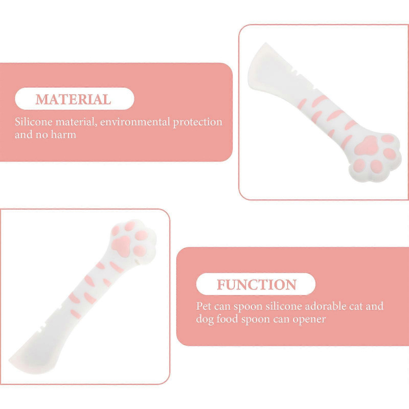 Silicone Cat Wet Food Spoon Manual Can Opener Multi-functional Pet Food Can Scoop