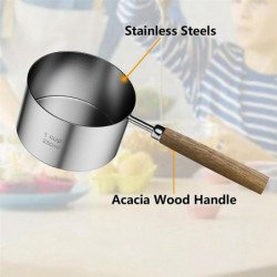 Stainless Steel Dog Food Scoop with Two-Pack Measuring-Cup: 1CUP and 1/4CUP-Perfect for Precise Pet Mealtime Portioning Stainless Steel Dog Food Scoop with Two-Pack Measuring-Cup: 1CUP and 1/4CUP-Perfect for Precise Pet Mealtime Portioning