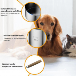 Stainless Steel Dog Food Scoop with Two-Pack Measuring-Cup: 1CUP and 1/4CUP-Perfect for Precise Pet Mealtime Portioning Stainless Steel Dog Food Scoop with Two-Pack Measuring-Cup: 1CUP and 1/4CUP-Perfect for Precise Pet Mealtime Portioning