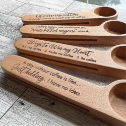 Coffee Measuring Scoop 2-In-1 Wood Engraved Coffee Scoop and Bag Clip Coffee Spoon Style 4 Coffee Measuring Scoop 2-In-1 Wood Engraved Coffee Scoop and Bag Clip Coffee Spoon Style 4