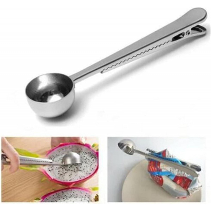 Coffee Scoop Clip Stainless Steel Tablespoon Coffee Spoon With Long Handle Multifunction Sealing Bag Clip For Tea [...]