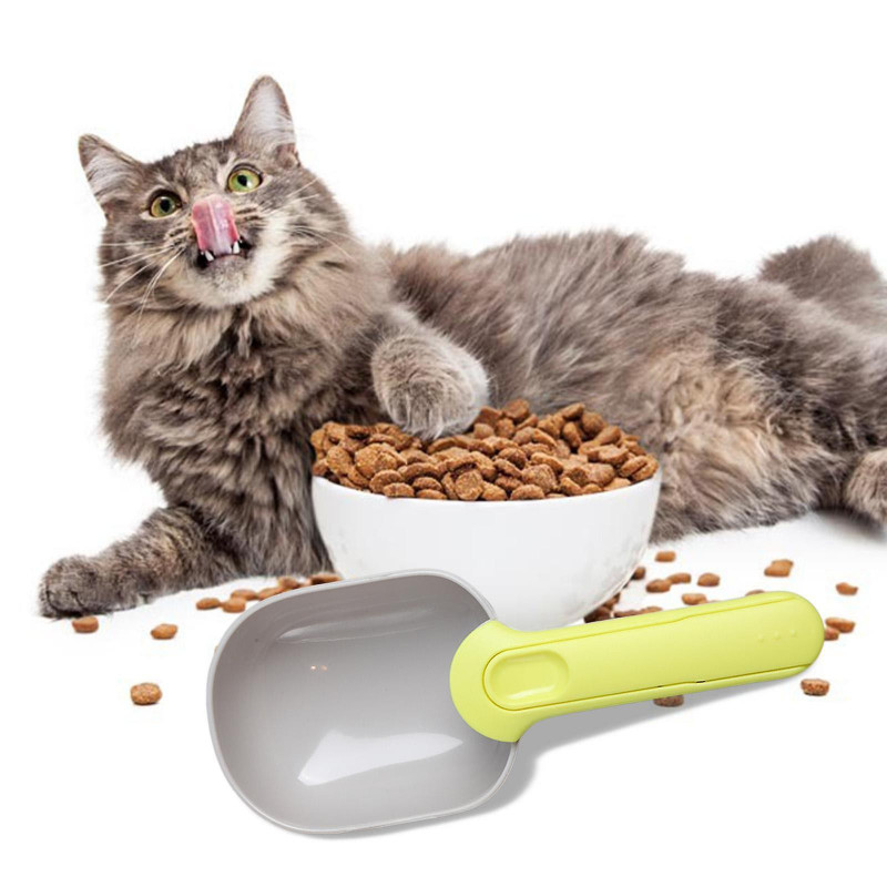 Portable Pet Dog Cat Food Spoon Shovel Garden Compost Animal Feeding Gray Green