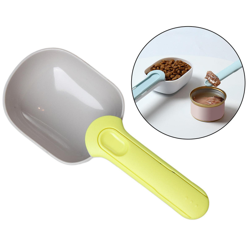 Portable Pet Dog Cat Food Spoon Shovel Garden Compost Animal Feeding Gray Green