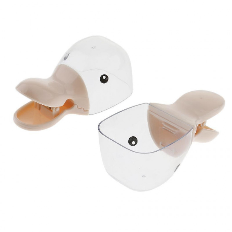 2pcs Pet Food With Clip Cute Cartoon Duck Shape For Dog Cat