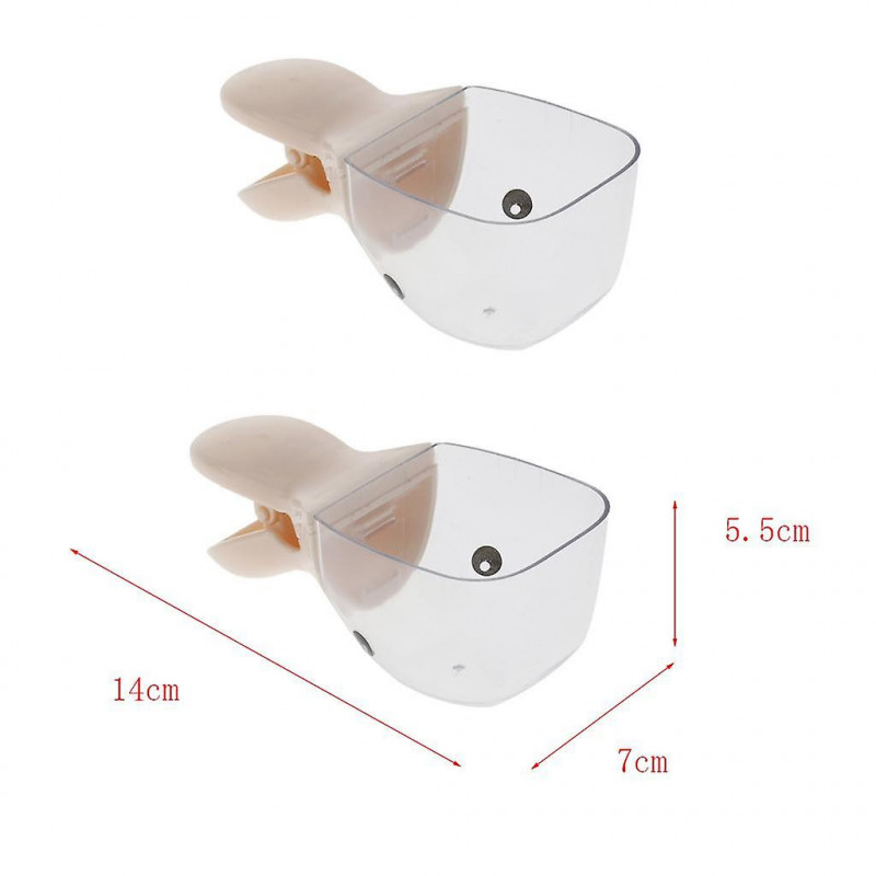 2pcs Pet Food With Clip Cute Cartoon Duck Shape For Dog Cat