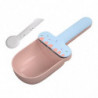 Cat Food Spoon Food Feeder Multi Use Long Handle With Clip Food Scooper Blue Pink