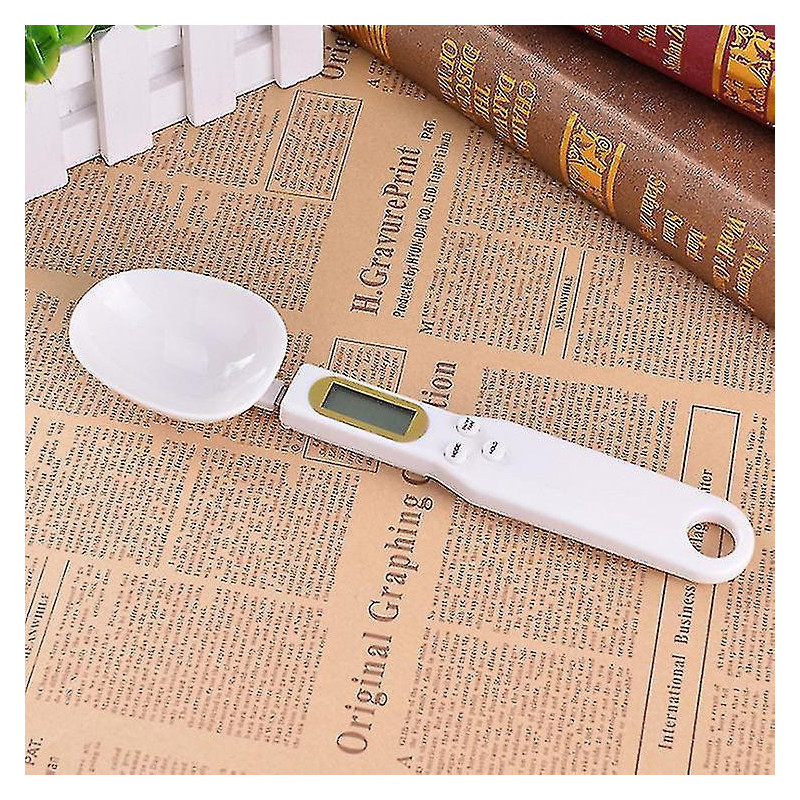 Portable Electronic Lcd Digital Kitchen Scale With Food Measuring Spoons 1pc
