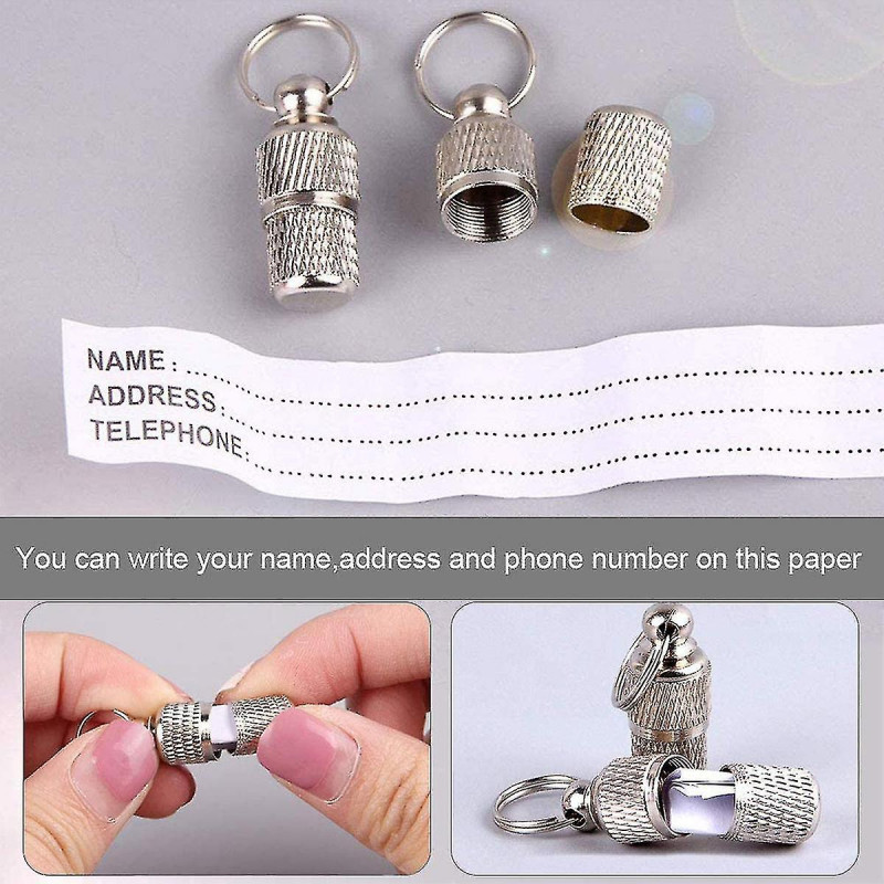 Noël Anti-perdu Pet Id Tag Barrel, 6 Pcs Acier inoxydable Pet Dog Cat Puppy