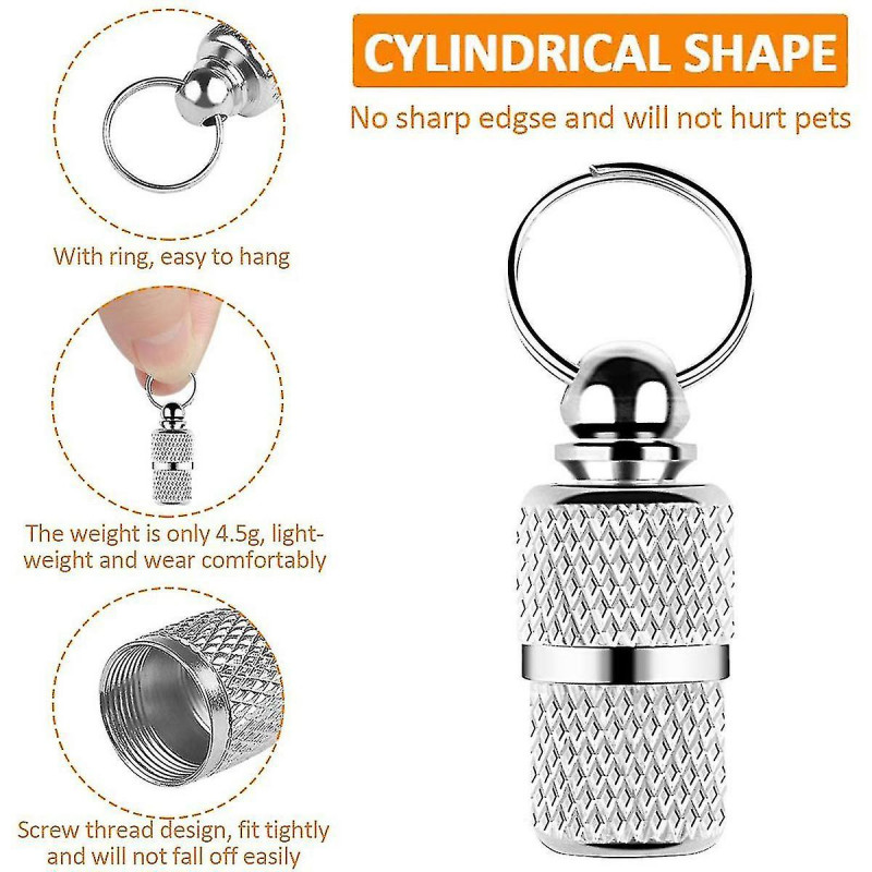 Noël Anti-perdu Pet Id Tag Barrel, 6 Pcs Acier inoxydable Pet Dog Cat Puppy