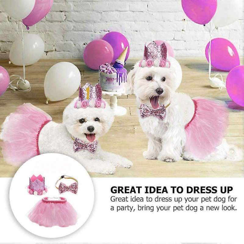 1 Set Pet Birthday Dog Lovely Pet Dog Skirt Pet Accessories Pet Supplies
