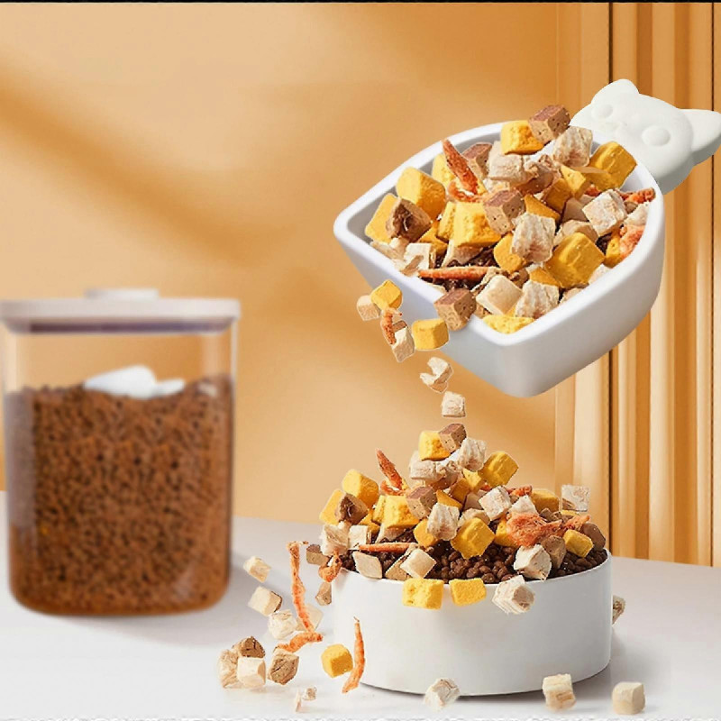 Pet Food Scooper 2 in 1 Function Small for Dog and Cat Compact Size Food Spoon