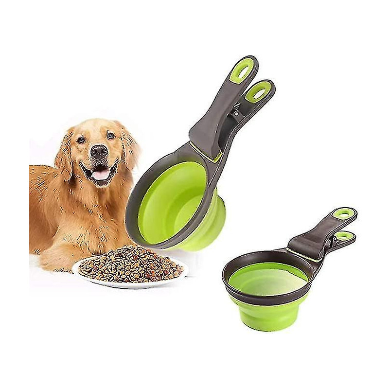 3-in-1 Multi-purpose Pet Food Scoop ,collapsible Silicone,pet Travel Bowl