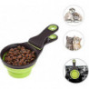 3-in-1 Multi-purpose Pet Food Scoop ,collapsible Silicone,pet Travel Bowl