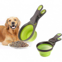 3-in-1 Collapsible Silicone Measuring Cup and Clip for Pet Food 3-in-1 Collapsible Silicone Measuring Cup and Clip for Pet Food