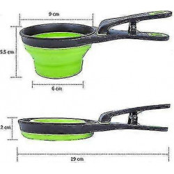 3-in-1 Collapsible Silicone Measuring Cup and Clip for Pet Food 3-in-1 Collapsible Silicone Measuring Cup and Clip for Pet Food
