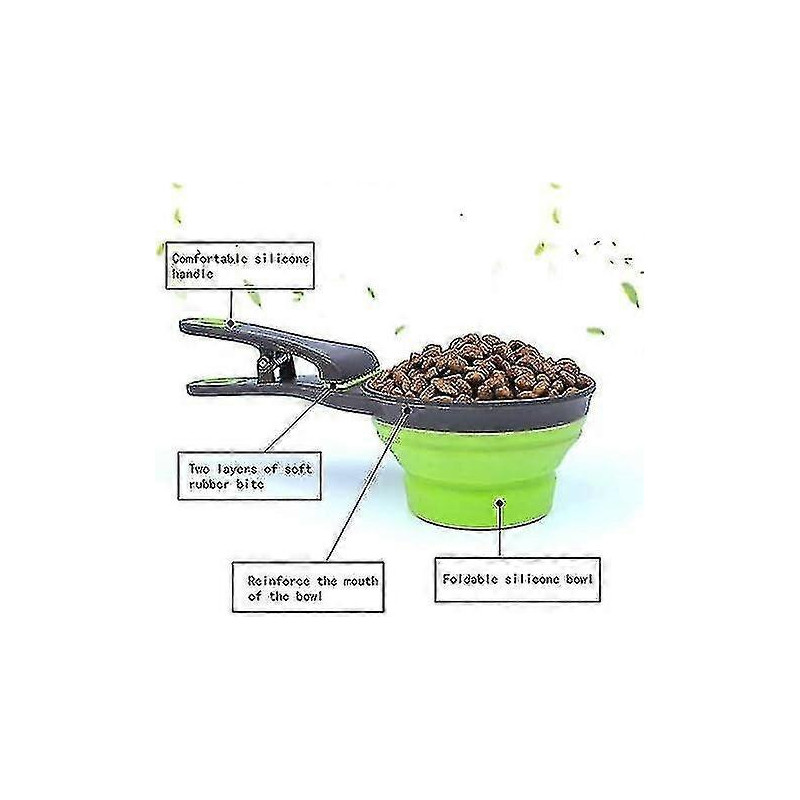 3-in-1 Collapsible Silicone Measuring Cup and Clip for Pet Food