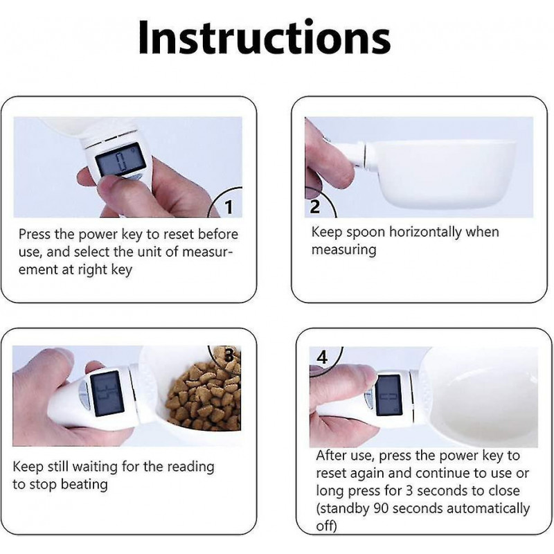 Dog Measuring Spoon, Weighing Spoon With Lcd Display For Dog Cat Rabbit Birds Kibble Food